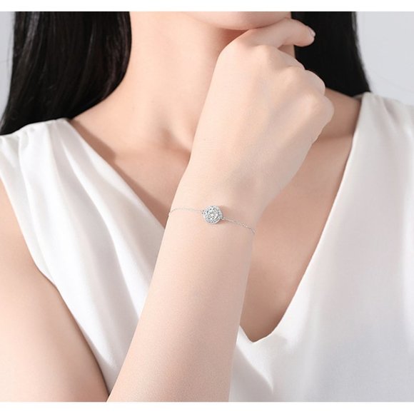 Certified 1ct. t.w. Moissanite Diamond Halo Bracelet NEW - Picture 2 of 8